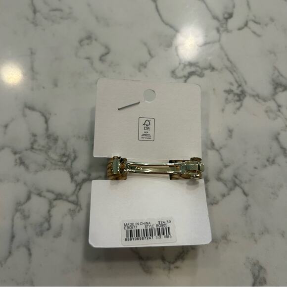 NWT J.Crew Woven Circle Rattan Hair Clip Barrette - Picture 2 of 2